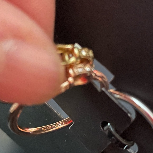 Coach rings size 7 signature logo pave crystals - Picture 4 of 4